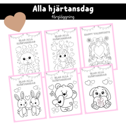 alla hjärtansdag - färgläggning