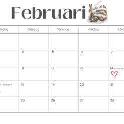 Månadskalender 2026 - med resp utan bildstöd!