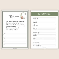 Träna bokstäver - C