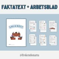 Lag och rätt - Helt arbetsområde(Faktatext frågor + Begreppskort + Prov + Övningar + Muntlig debatt)