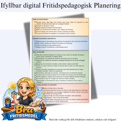 Ifyllbar Digital Fritidspedagogisk Planering FRIPP för 5 grupper