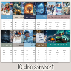 Vinter - Skrivkort med fantasifull inspiration till berättelser med Vintertema