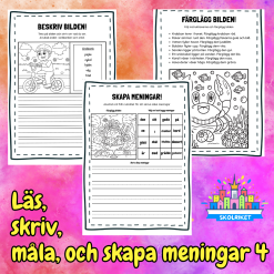 Läs, skriv, måla och skapa meningar Nr 4