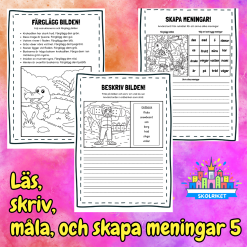 Läs, skriv, måla och skapa meningar Nr 5
