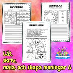Läs, skriv, måla och skapa meningar Nr 6