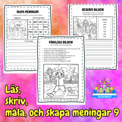 Läs, skriv, måla och skapa meningar Nr 9