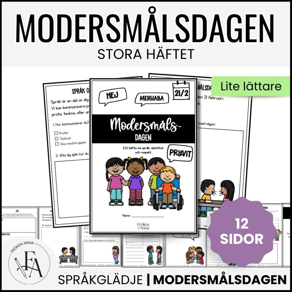 Modersmålsdagen 21/2 | Arbetshäfte – lite lättare