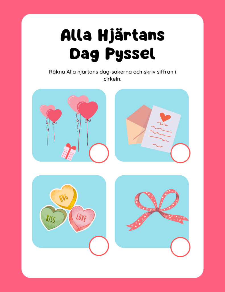 Alla Hjärtans Dag – Räkna och skriv