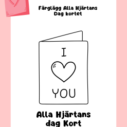 Alla Hjärtans Dag- Färglägg 4 st