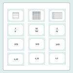 Para ihop – bild med bråkform, decimalform, procentform (18 tal, 72 kort) - bild 2