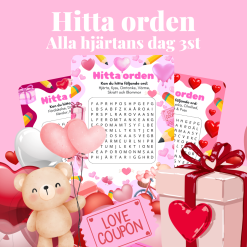 Hitta orden alla hjärtans dag