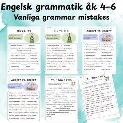 Engelsk grammatik åk 4–6 | Vanliga grammar mistakes