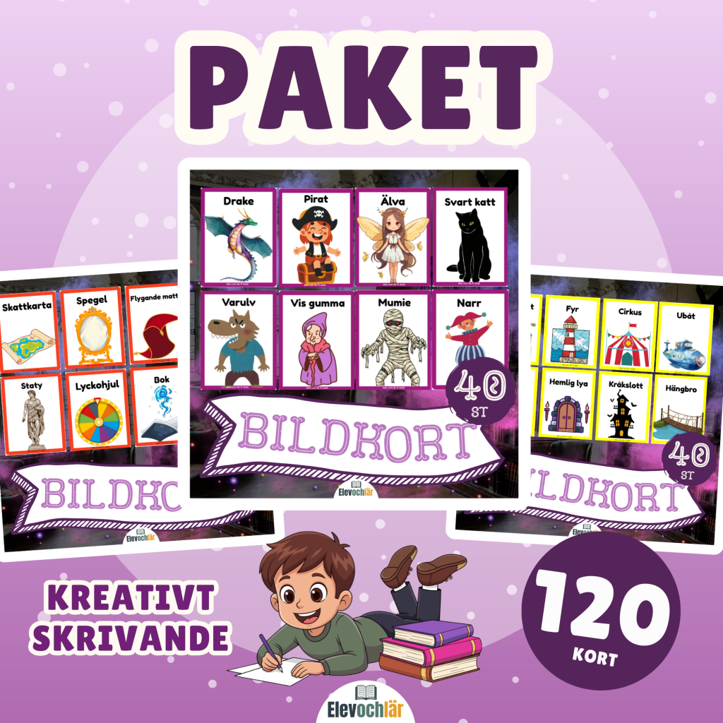 PAKET: Bildkort kreativt skrivande (värde på TA 120kr)