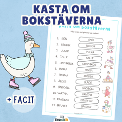 Kasta om bokstäverna. Vinter-ord + facit