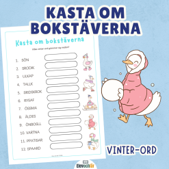 Kasta om bokstäverna. Vinter-ord + facit