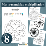 Matte-mandalas multiplikationstabellen 8, arbetsblad - bild 1