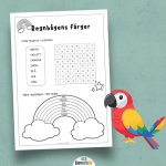 Regnbågens färger – Ordsök, måla och spåra bokstäverna - bild 3