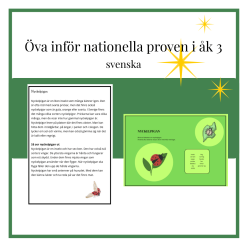 Nyckelpiga - träna inför NP åk 3