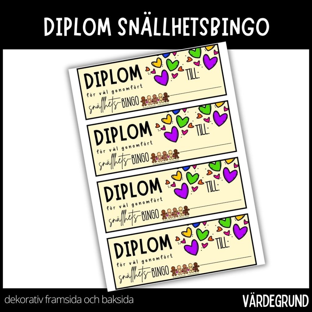 Snällhetsbingo – DIPLOM