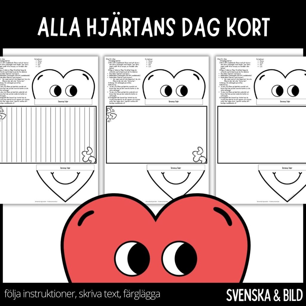 Alla hjärtans dag kort – 3 olika