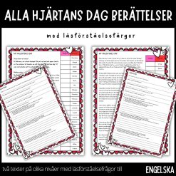 Alla hjärtans dag - två berättelser på två olika nivåer med läsförståelsefrågor till