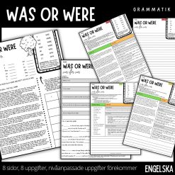 Arbetsblad – was or were – engelska grammatik - 8 sidor - nivåanpassat