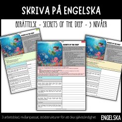 Skriva på engelska - berättelse - Secrets of the Deep - 3 nivåer - stödstrukturer för att öka självständighet