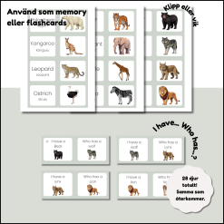 Memory / Flashcards / I have... Who has...? (animals)