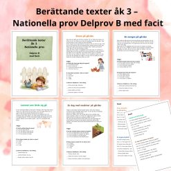 Berättande texter åk 3 – Nationella prov Delprov B med facit