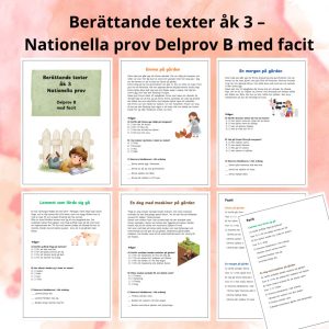 Berättande texter åk 3 – Nationella prov Delprov B med facit