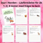 Läsförståelse åk 1–3: Djur i Norden | Enkla faktatexter med frågor - bild 1
