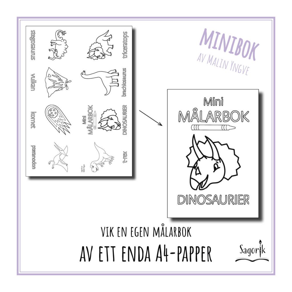 Minimålarbok Dinosaurier