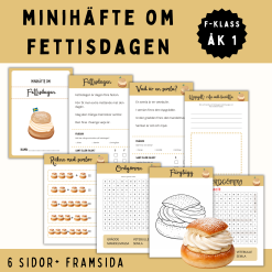 Minihäfte om Fettisdagen för f-klass och åk 1