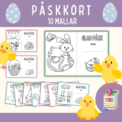 Påsk-kort, 10 mallar att färglägga