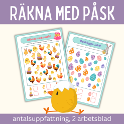 Räkna med påsk, antalsuppfattning, 2 arbetsblad