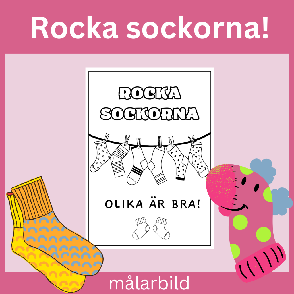 Målarbild ”Rocka sockorna” Uppmärksamma Downs syndrom den 21 mars