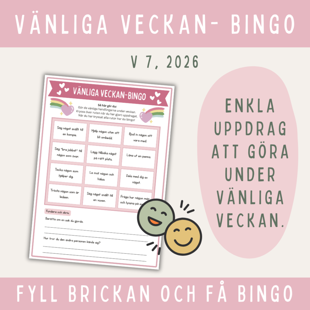 Bingoutmaning till Vänliga veckan