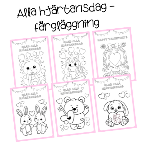 alla hjärtansdag – färgläggning