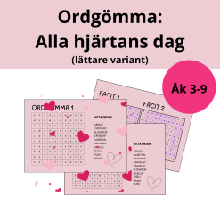 Ordgömma: Alla hjärtans dag (lättare variant)