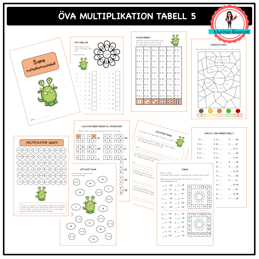 Öva 5:ans multiplikationstabell