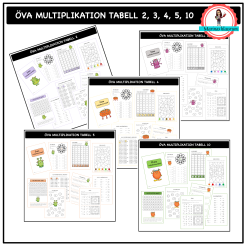 Öva multiplikationstabeller - paket 2, 3, 4, 5, 10