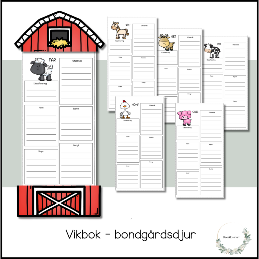 Bondgårdsdjur – vikbok