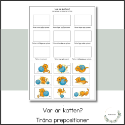 Träna prepositioner - var är katten?