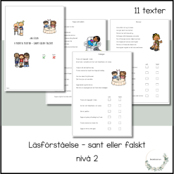 Läsförståelse - sant eller falskt nivå 2
