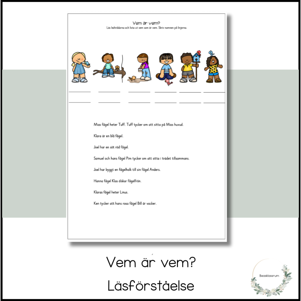 Läsförståelse – vem är vem?