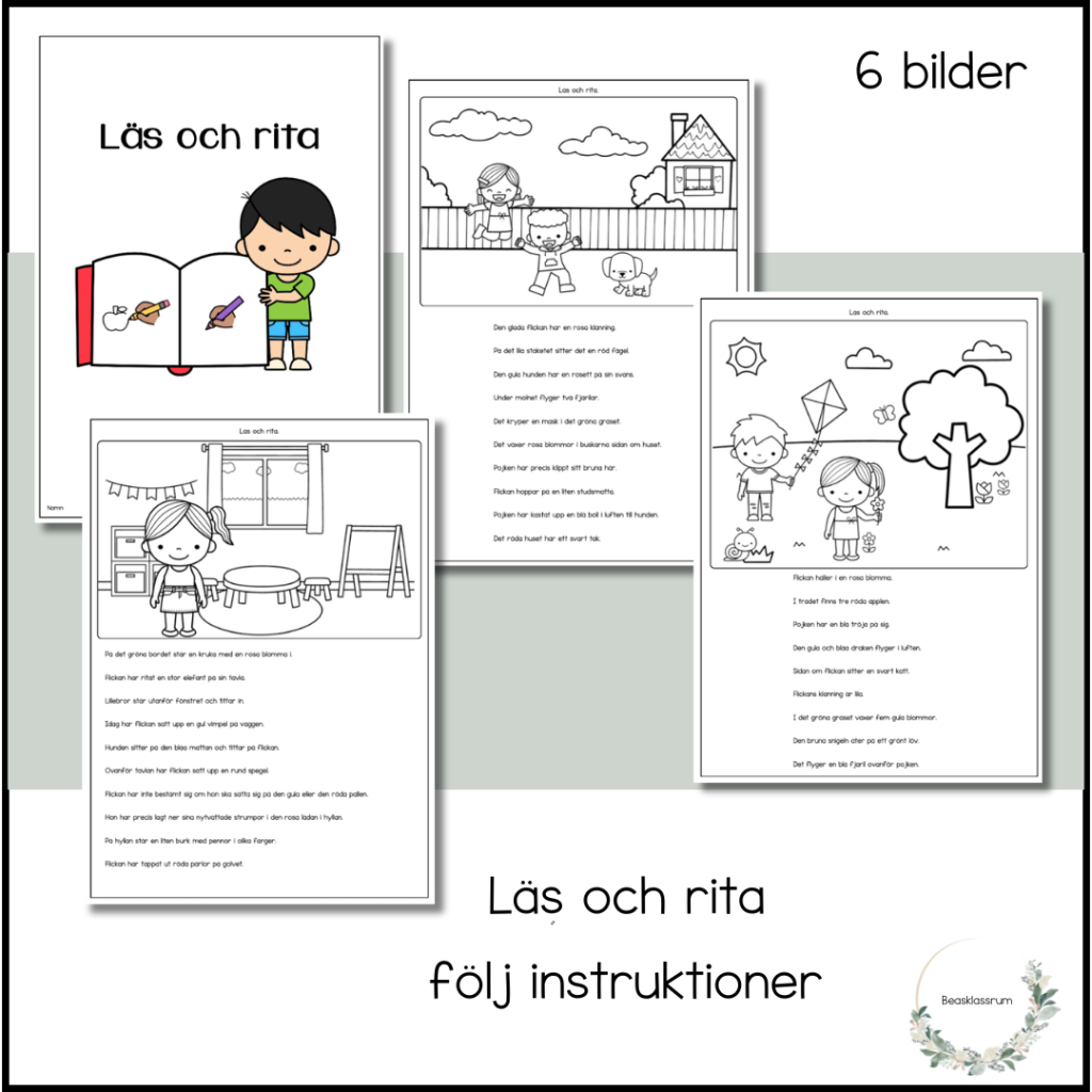Läs och rita – följ instruktioner