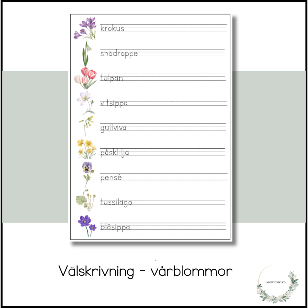 Välskrivning – vårblommor