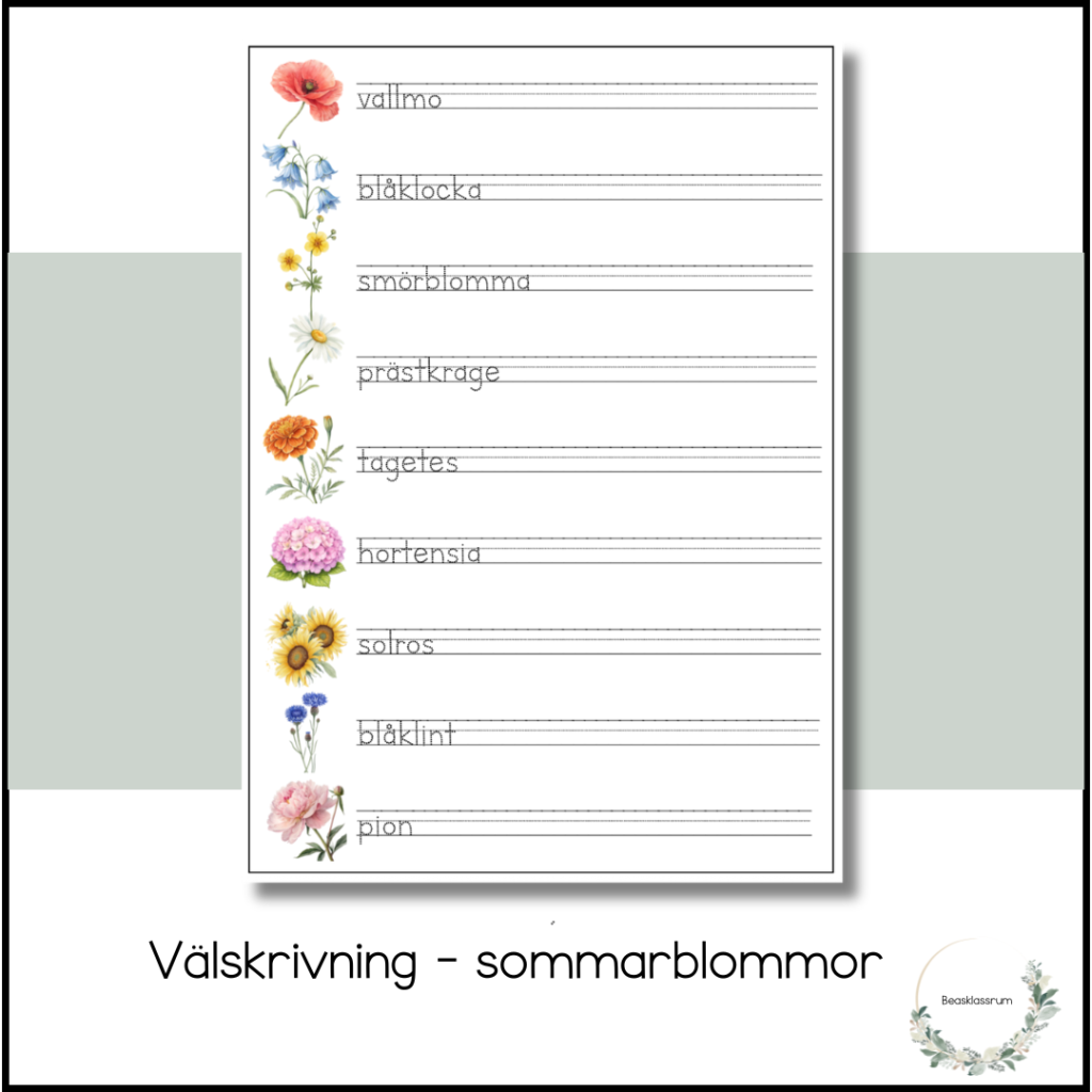 Välskrivning – sommarblommor