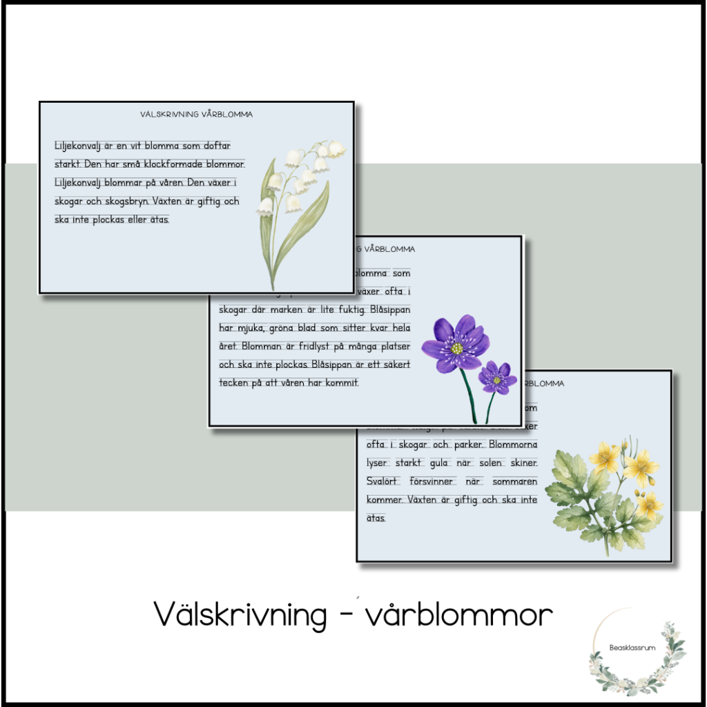 Välskrivning – vårblommor