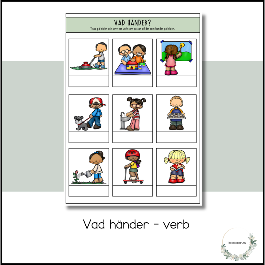 Vad händer – träna verb